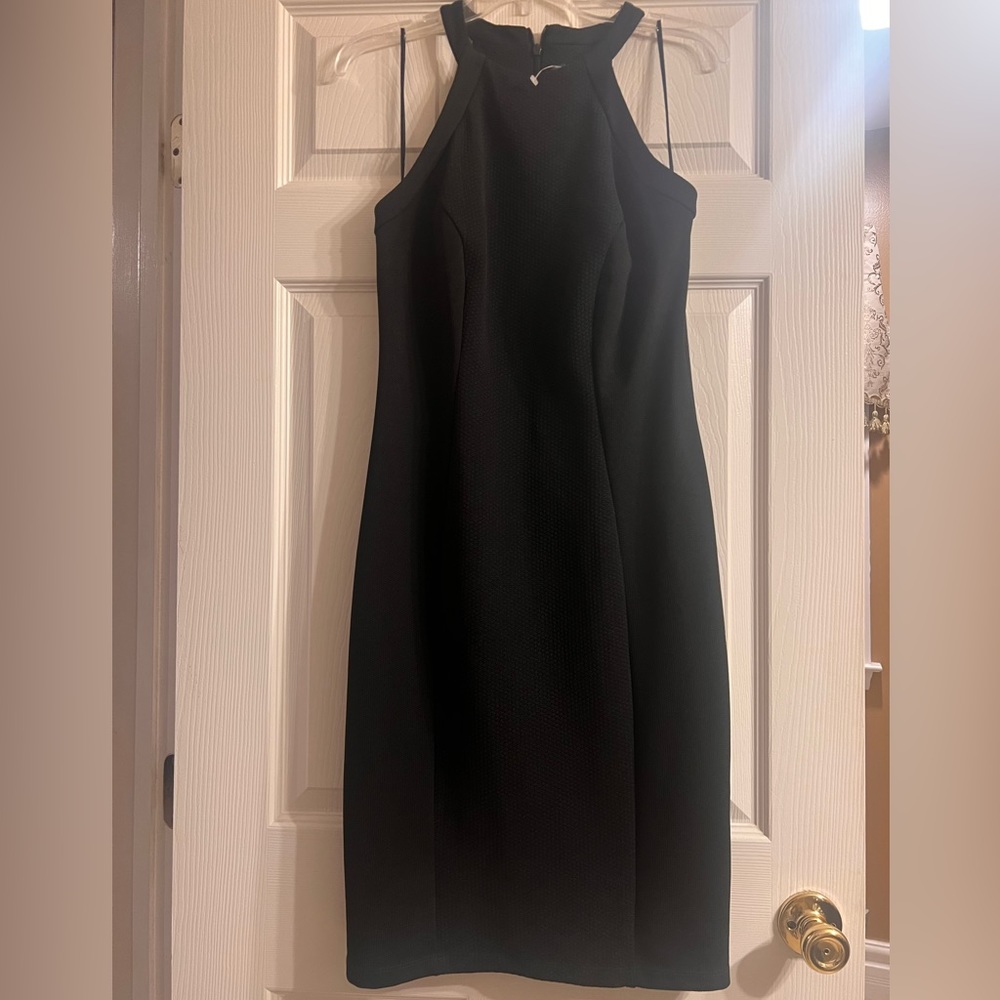 Knee high black dress